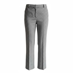 Elegant Black and White Checkered Women's Straight Leg Pants